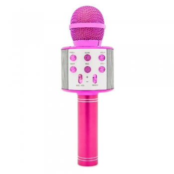 Караоке микрофон беспроводной WS-858, розовый-1