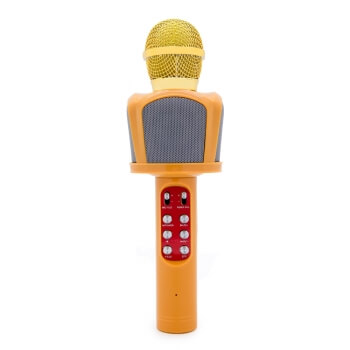 Караоке микрофон беспроводной WS-1816, золотой с подсветкой-1