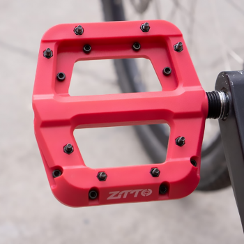 Нескользящие педали с подшипником из нейлонового волокна для горных велосипедов ZTTO красные-3