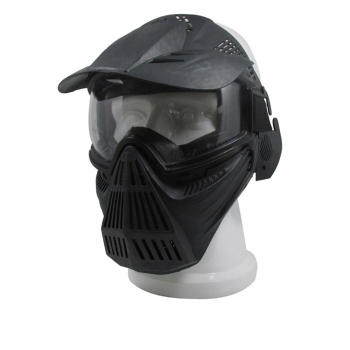 Игровая тактическая маска К2 с козырьком черная-2