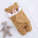 Плюшевая пеленка для новорожденных Brown Teddy-1